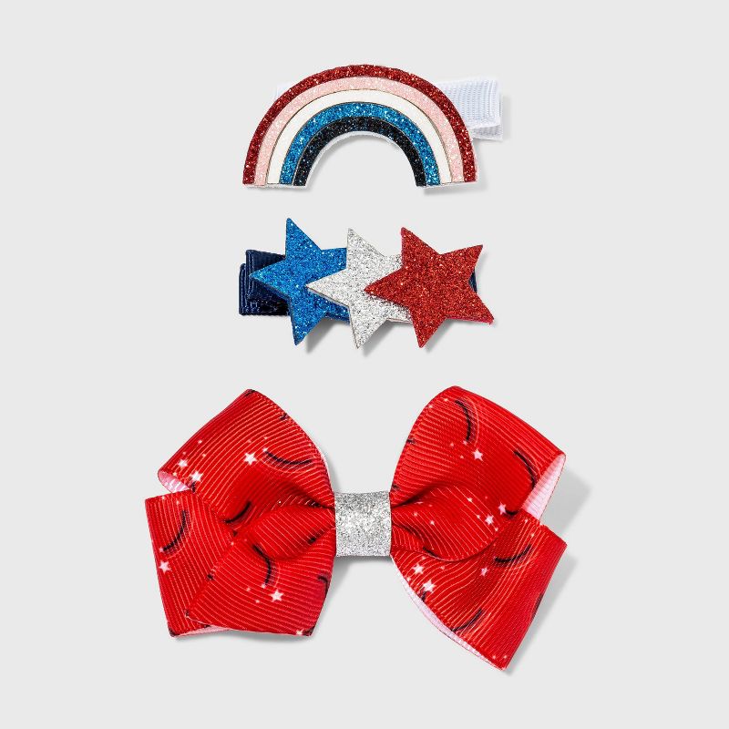 Toddler Girls' 3pk Americana Hair Clip - Cat & Jack™