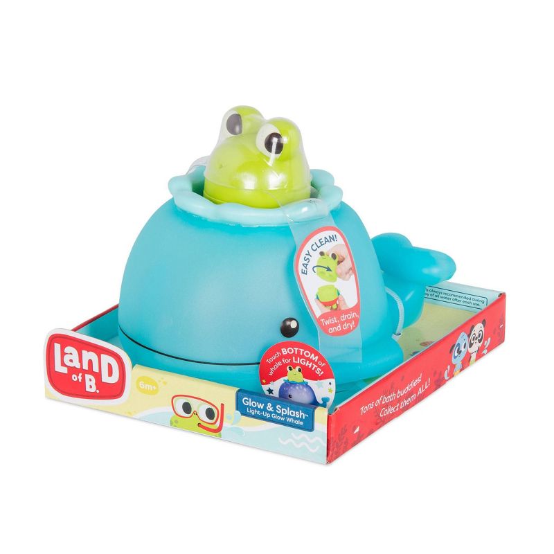 Land of B. Frog & Whale Bath Toy Set - Glow & Splash