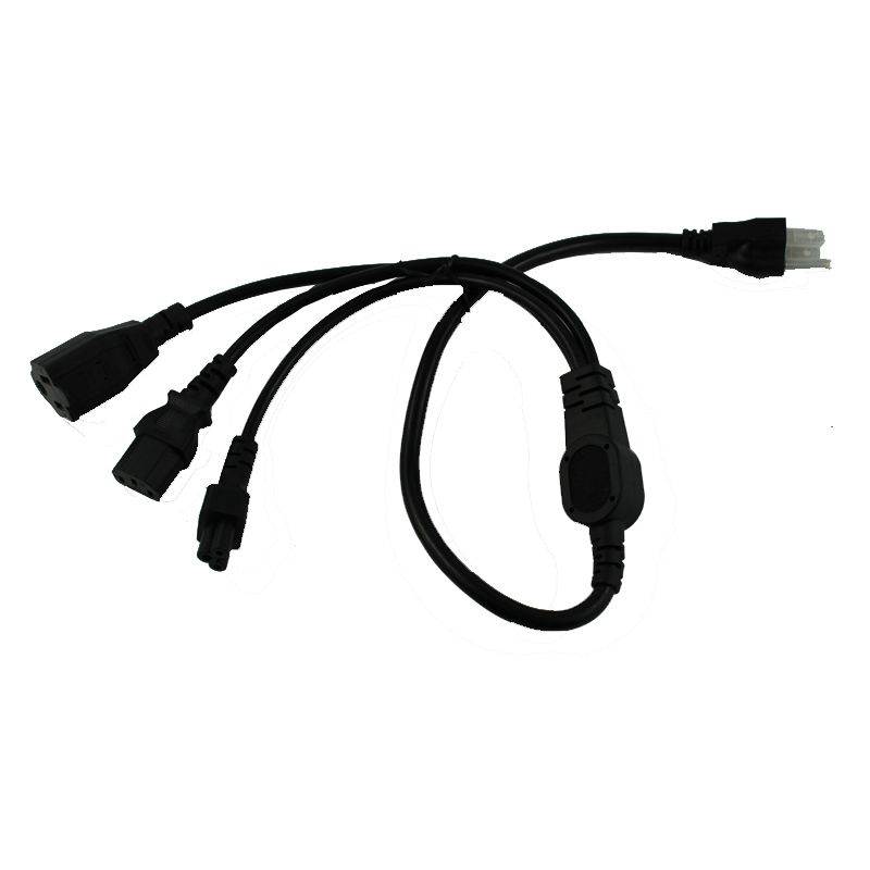 Tekit 1 to 3 Power Cord Splitter and IEC C5 laptop Connection,1-to-3 US Plug 3-Prong NEMA 5-15P to IEC320 C13 +C5+Nema 5-15R Female, 3 in 1 Multifunctional AC Power Cord(60cm/2ft)
