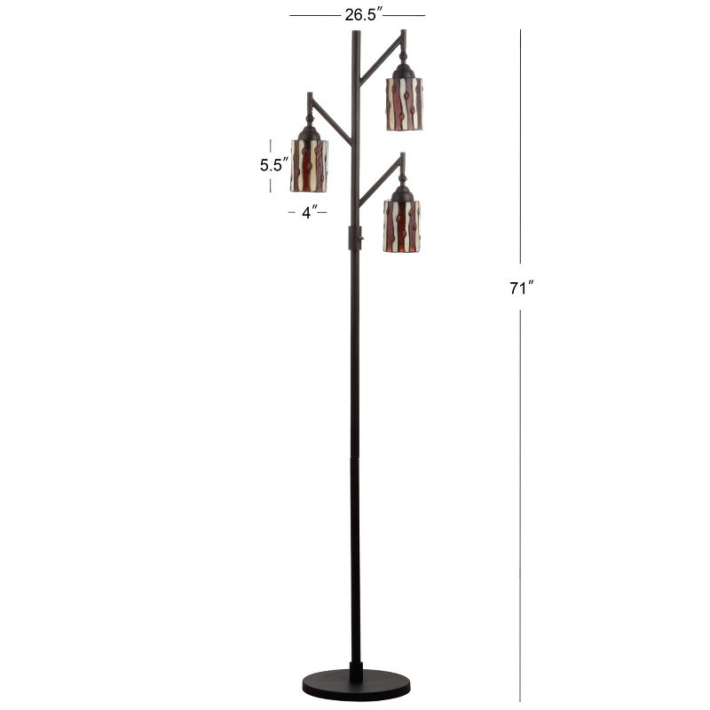 71" Clark Tiffany Multi Light Floor Lamp (Includes LED Light Bulb) Bronze - JONATHAN Y