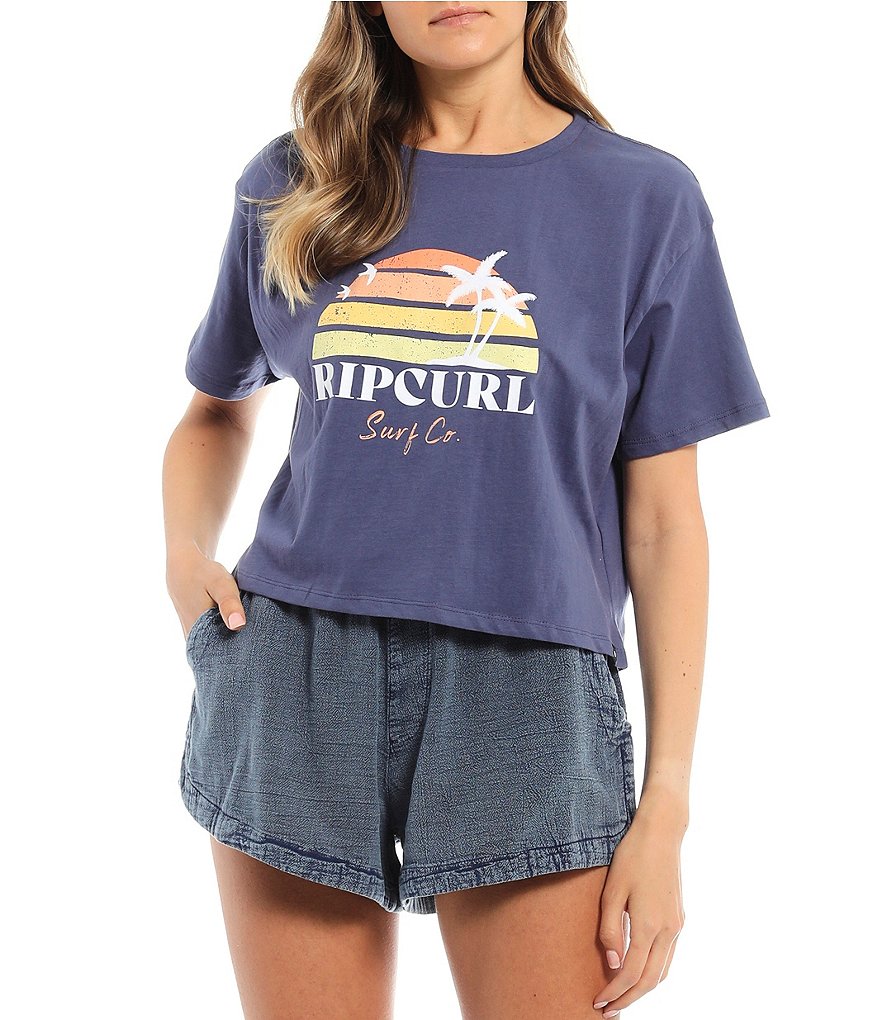 Rip Curl Short-Sleeve Sayulita Sunrise Graphic Crop Tee
