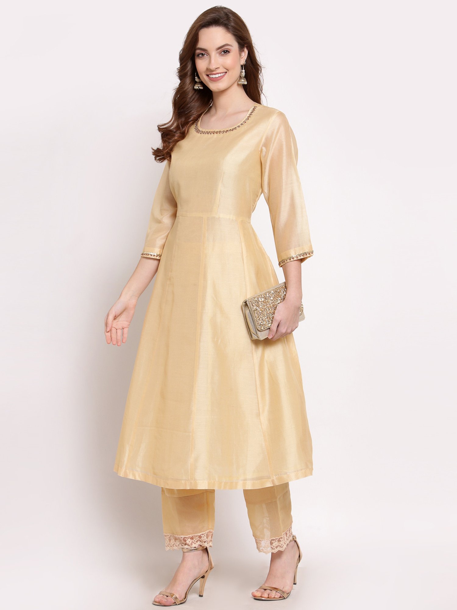 DART STUDIO Beige Relaxed Fit Palazzos