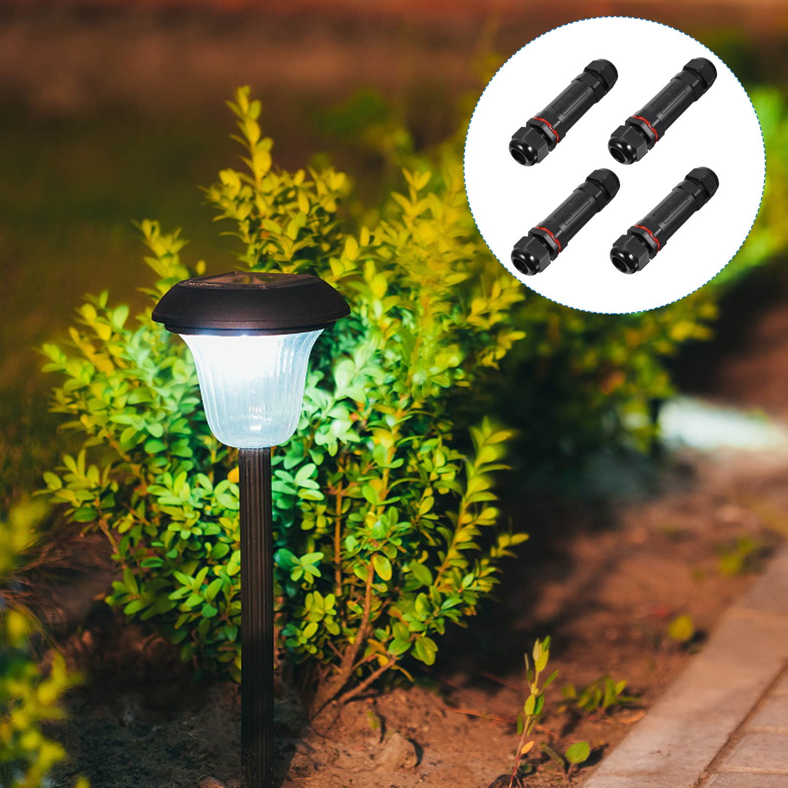 4pcs Waterproof Connector Prime High Quality Sturdy Durable Joint Adapter for Outdoor