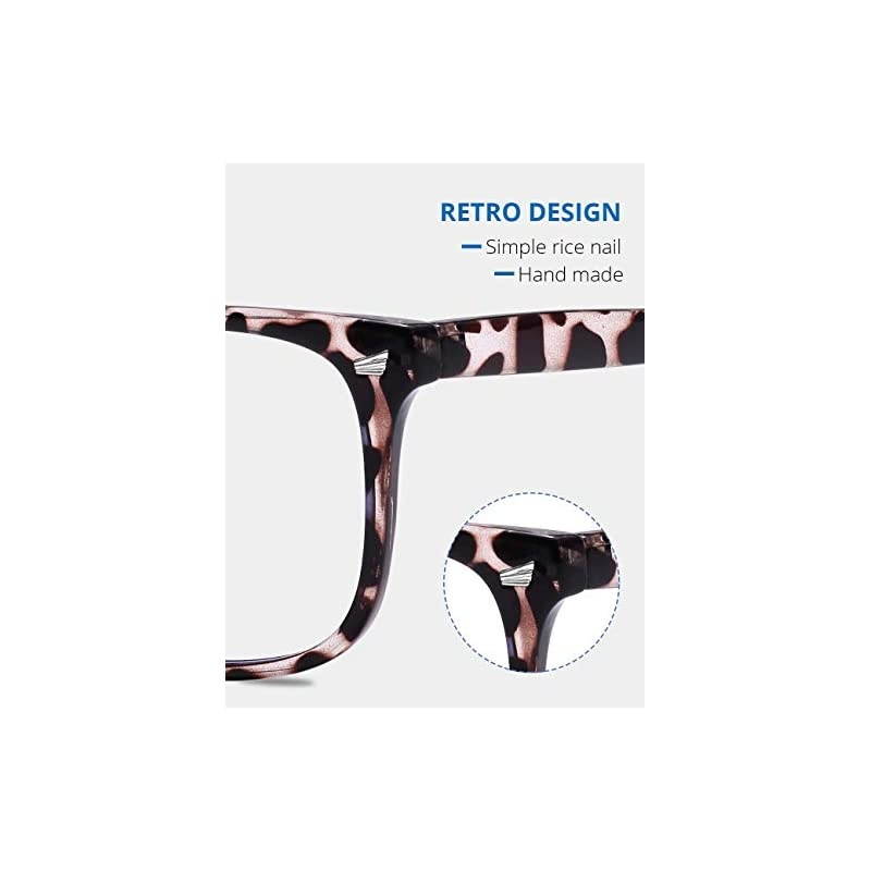 Light Blocking Glasses Square Nerd Eyeglasses Frame Anti Ray Computer Glasses Non Prescription blackwhiteLeopard