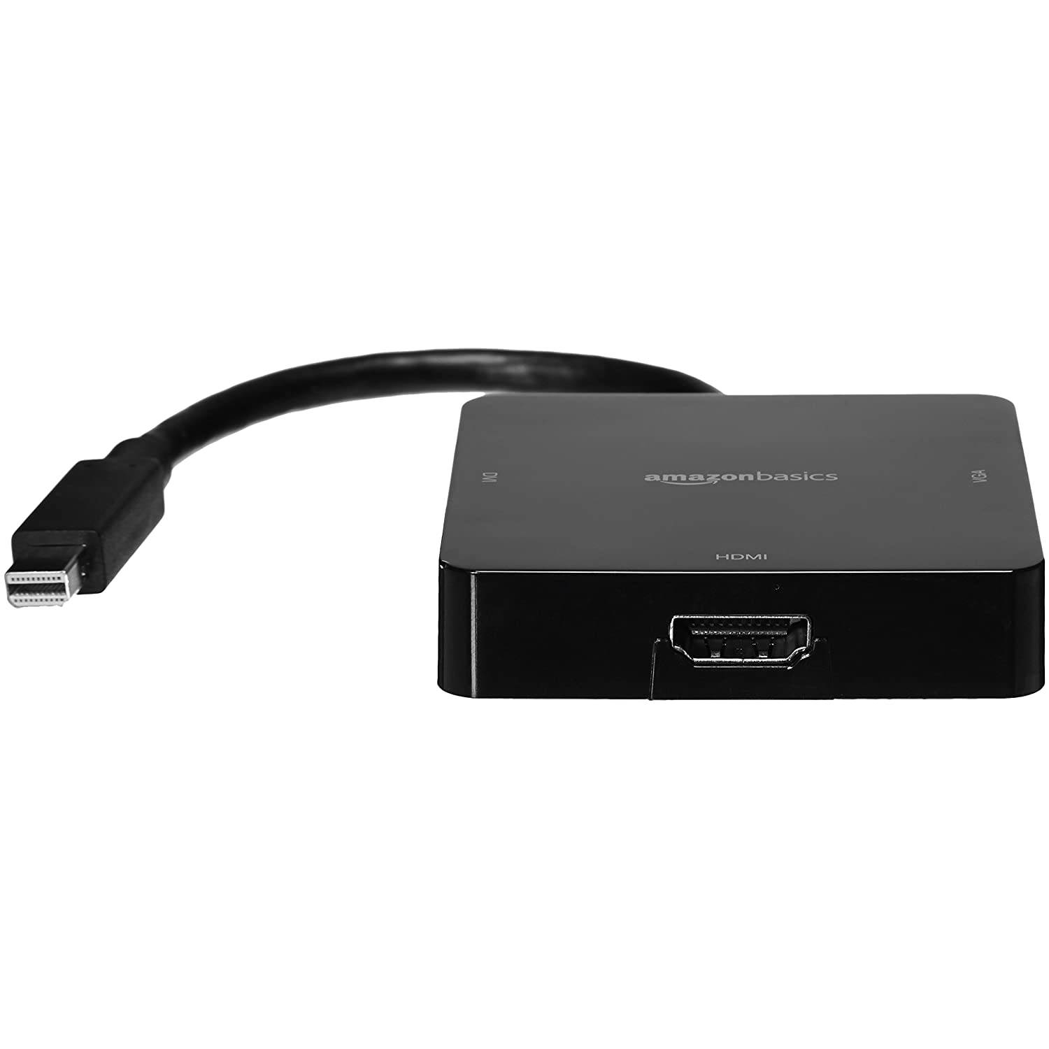 AmazonBasics Mini DisplayPort to HDMI/DVI/VGA Adapter - Black, 5-Pack