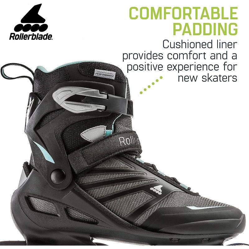 Rollerblade 07958700821-7 Zetrablade Women's Adult Fitness Inline Skate Size 7, Black and Light Blue