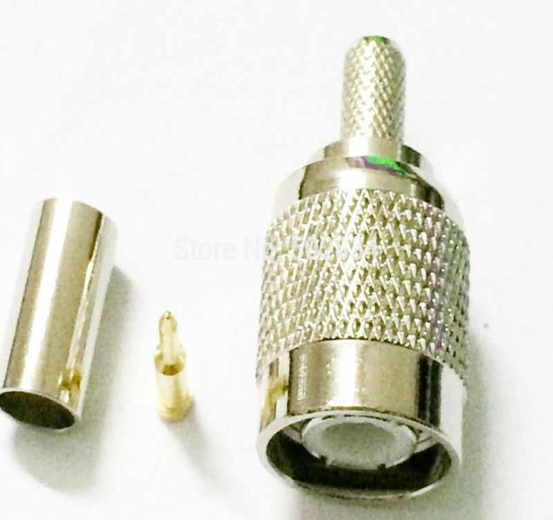 10pcs TNC Male Straight Crimp Connector for RG58 RG142 LMR195 RG400 RF Coaxial Coax Adapter Cable