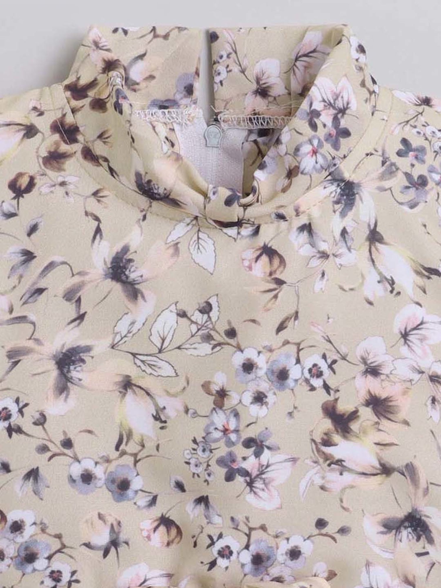 The Magic Wand Kids Beige Floral Print Dress