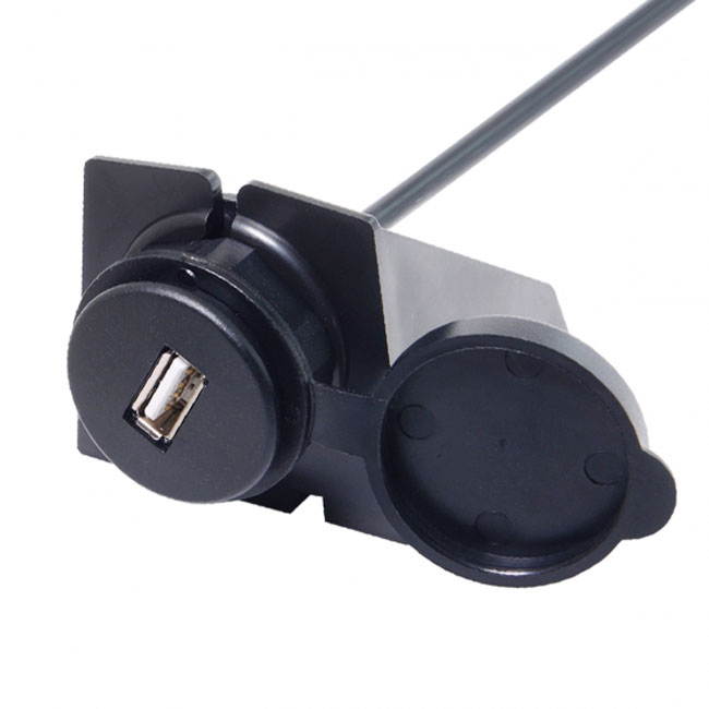 Cablecc 1m Waterproof Single USB 2.0 Extension AUX Flush Mount Car Mount Extension Cable for Dashboard Panel
