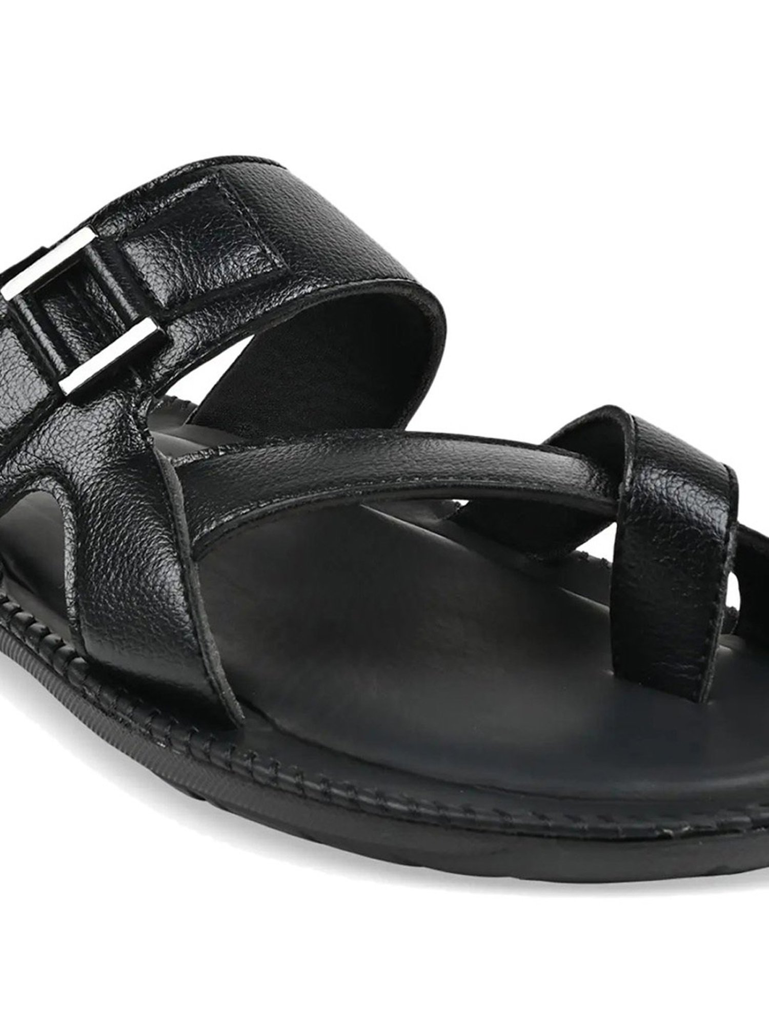 Regal Men's Black Toe Ring Sandals