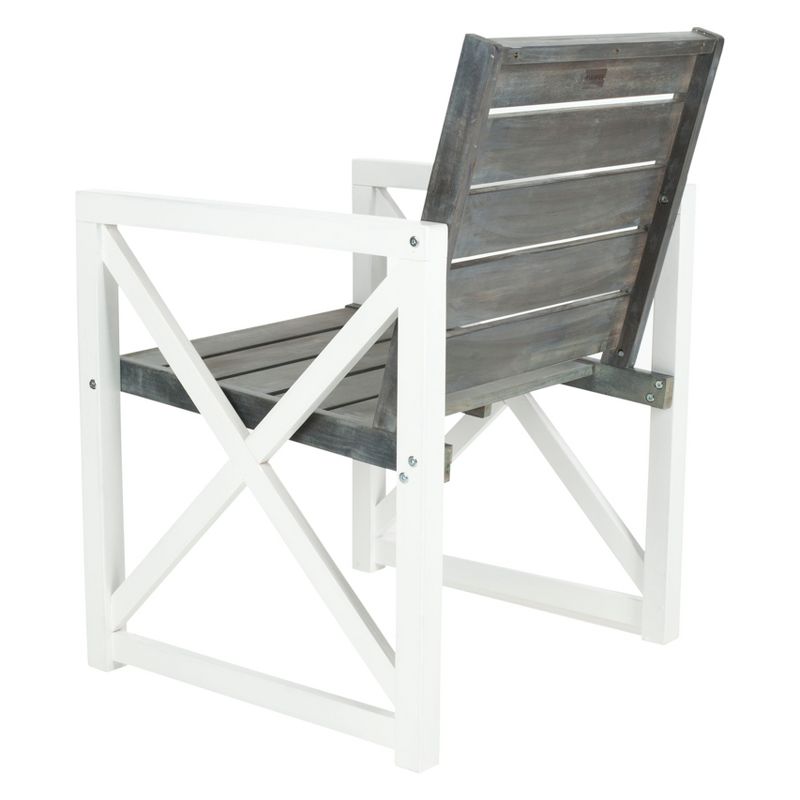 Irina Armchair - 2pk White Frame With Ash Gray Seat  - Safavieh