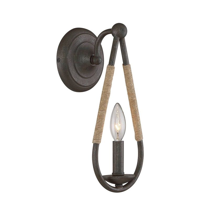 Wall Lights Sconce Rusty Nail with Rope Accents - Aurora Lighting