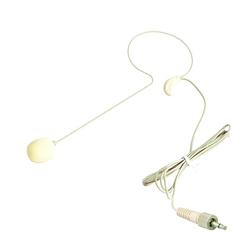 HM45 UniDirectional Headworn Condenser Microphone Small and Lightweight Minimum Visibility Ideal for Singers Performers DJs Television Announcers etc 35 Connection Biege Color
