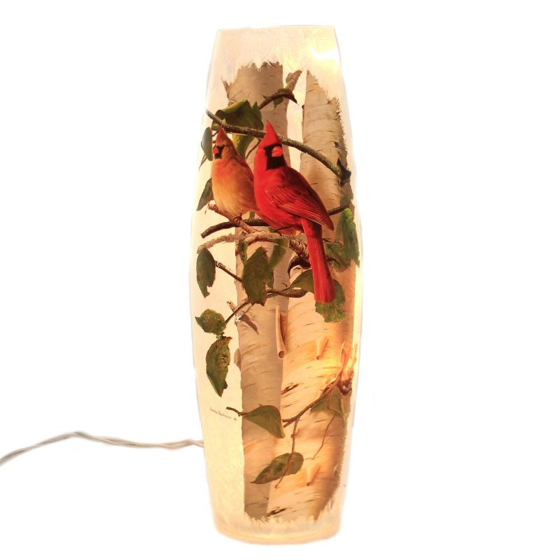 Stony Creek 11.5" Summer Cardinal Lg Pre-Lit Vase Leaves Branches  -  Novelty Sculpture Lights
