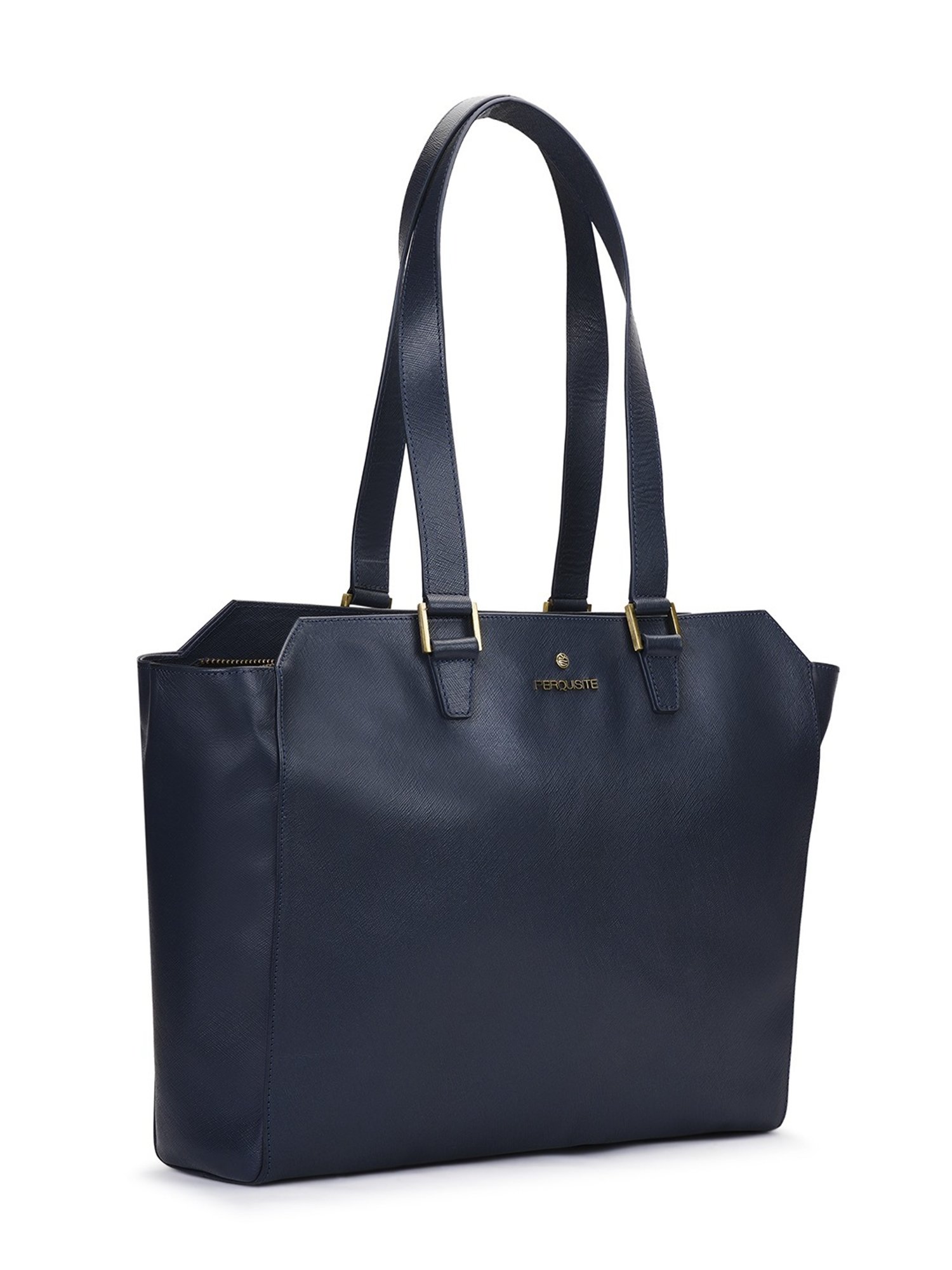 PERQUISITE THE SHERYL Blue Solid Medium Tote Handbag