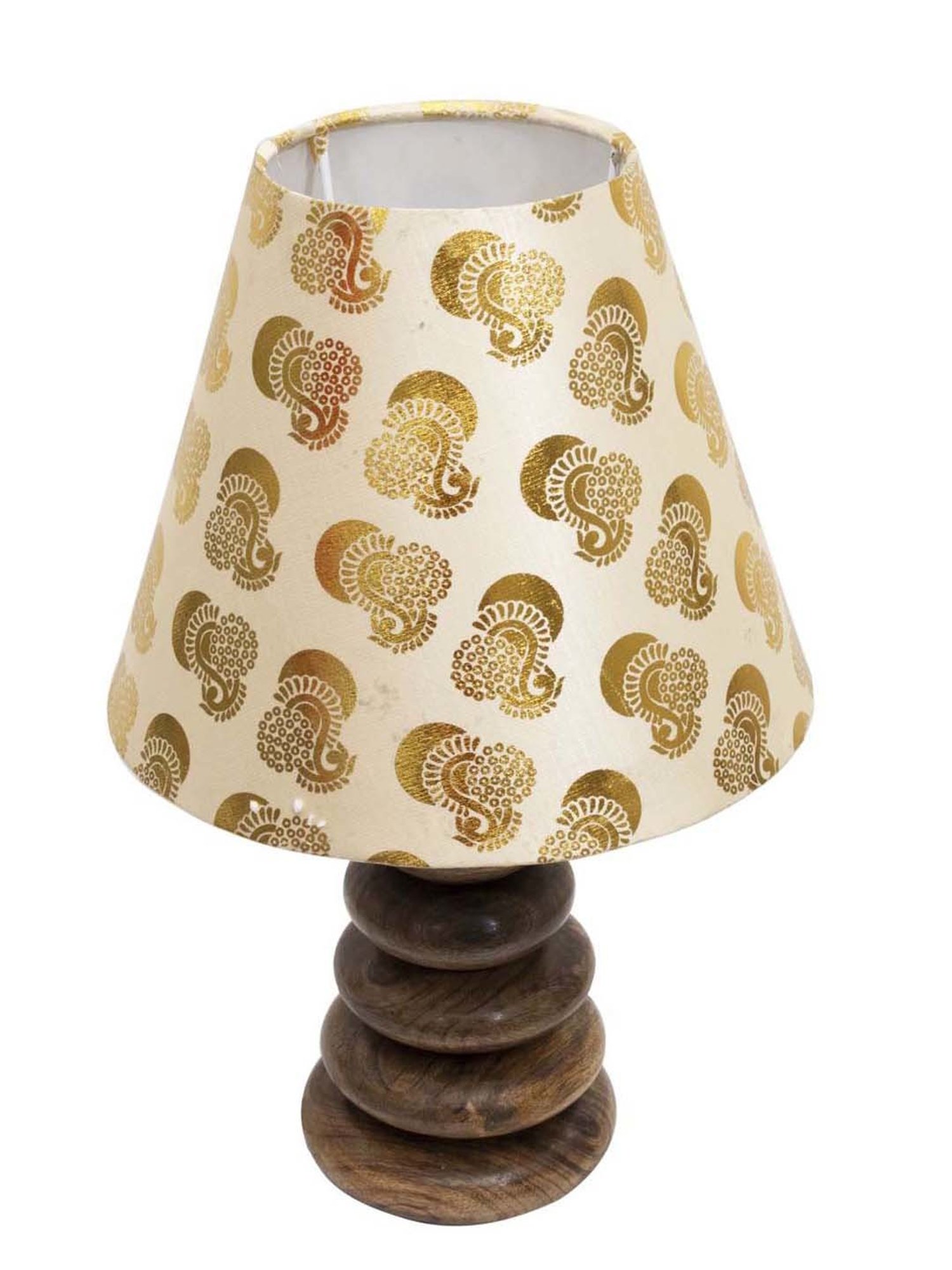 Homesake Golden & Brown Wood Bedside Desk Nightstand Table Lamp