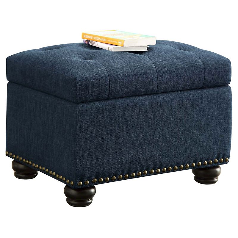 5th Avenue Storage Ottoman Blue Fabric - Breighton Home