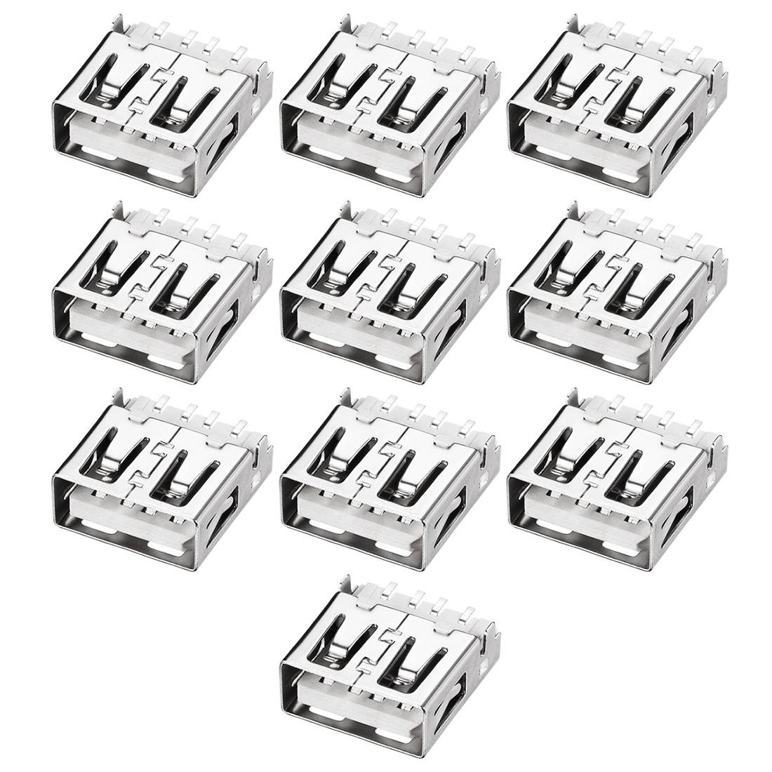 PCB USB Connector A Type Female Jack Plug Back Insert SMT 10pcs