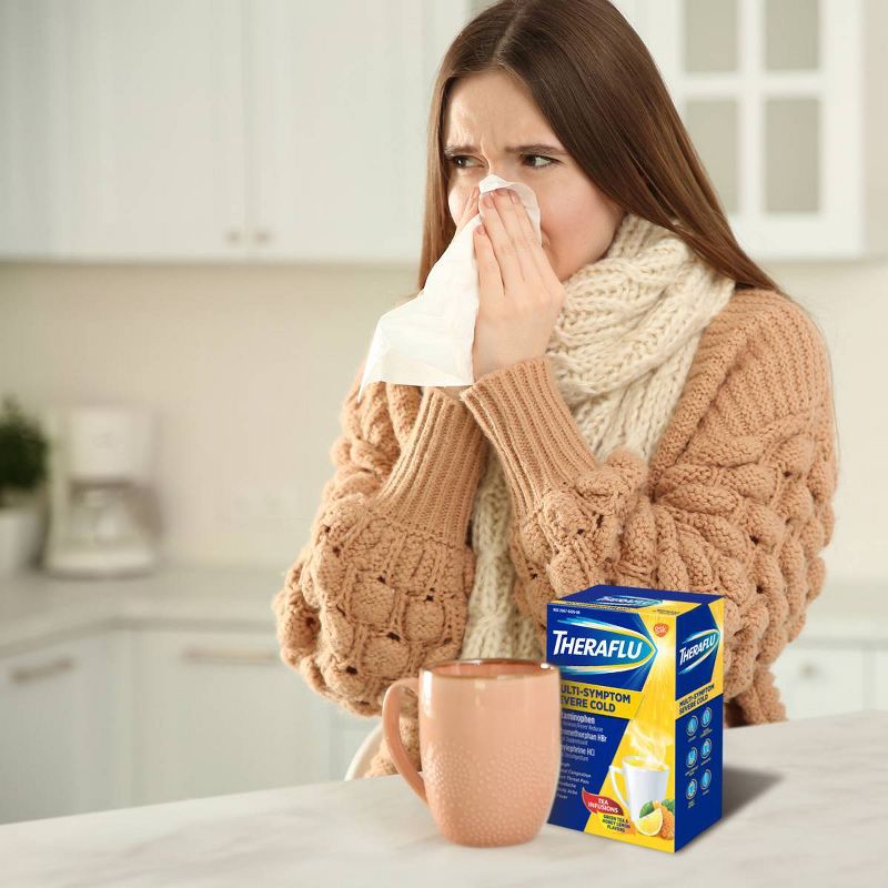 Theraflu Multi-Symptom Severe Cold Relief Powder - Acetaminophen - Green Tea & Honey Lemon - 6ct