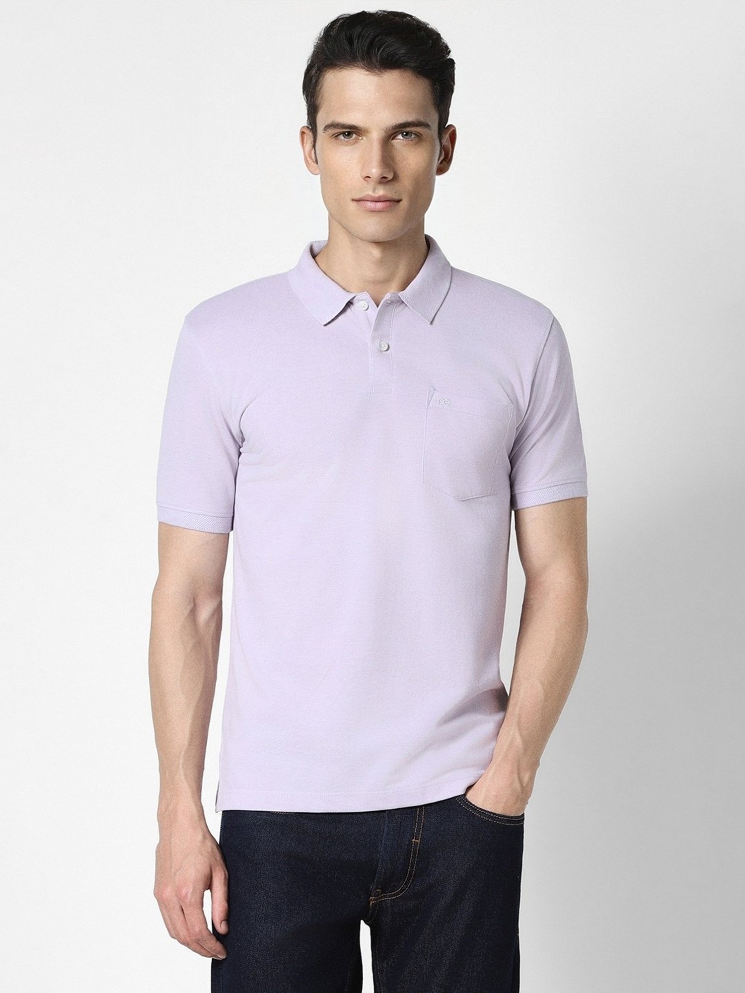 Peter England Purple Regular Fit Polo T-Shirt