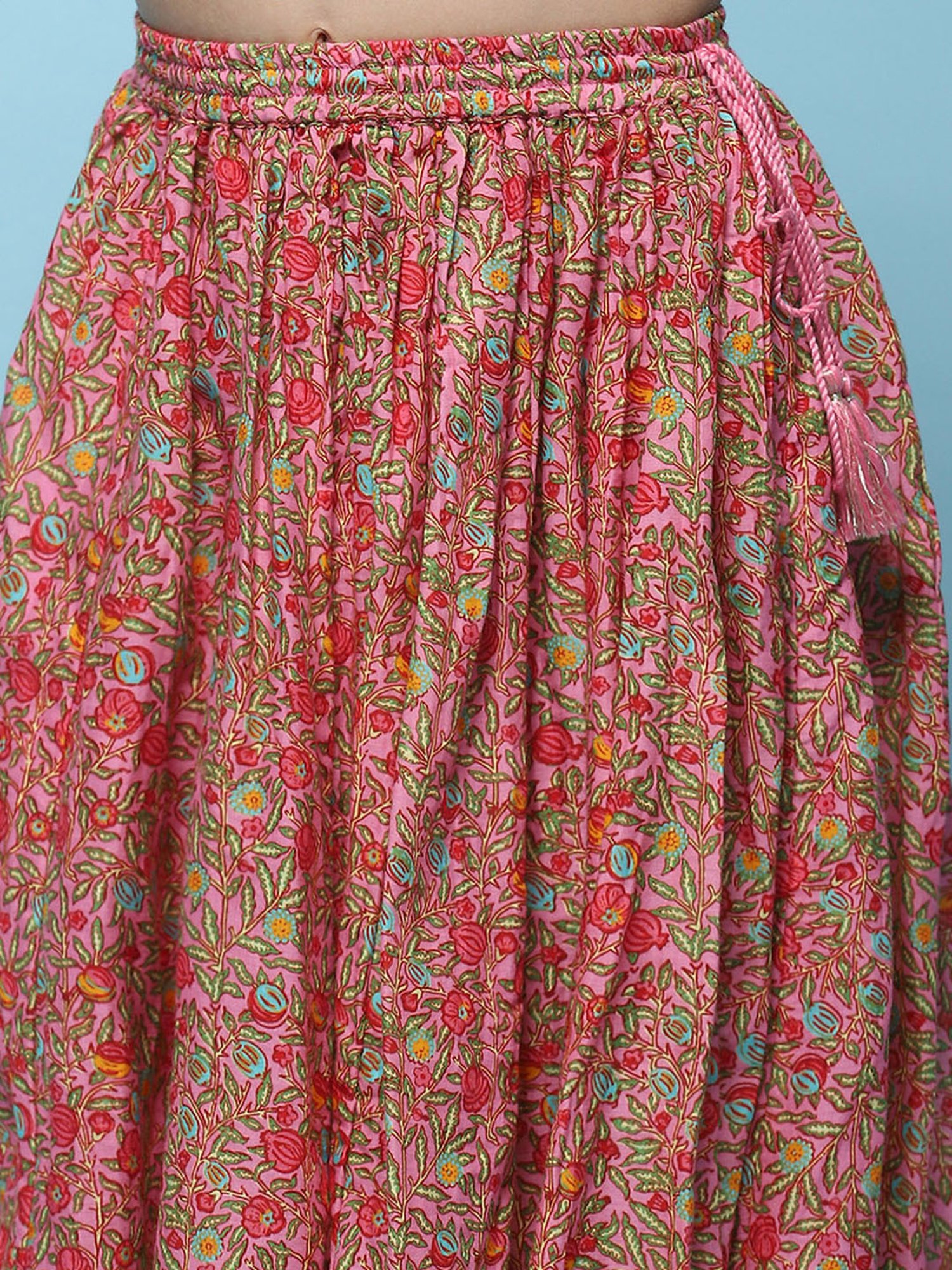 Biba Girls Pink Cotton Embroidered Casual Top and Tees