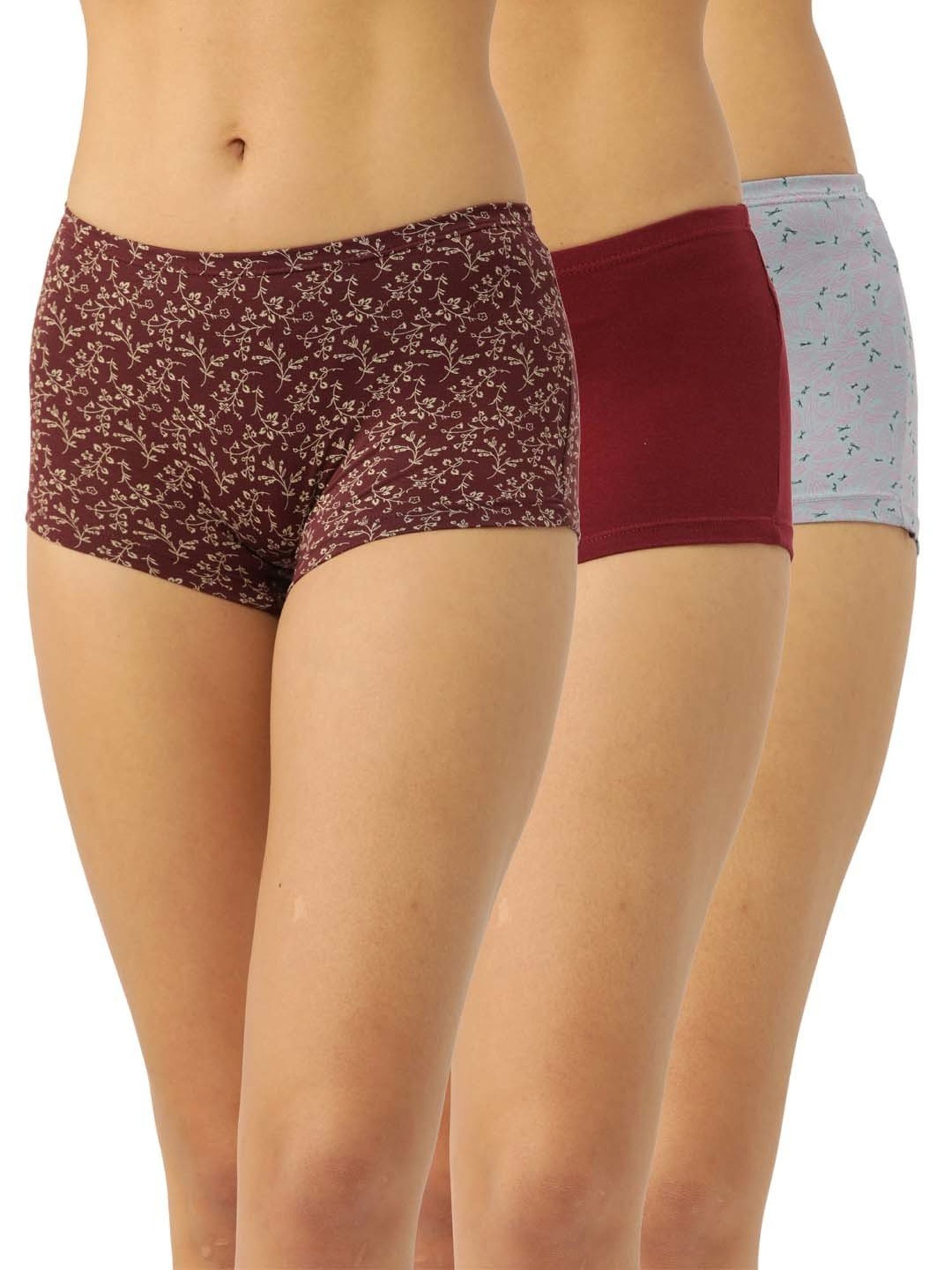 Leading Lady Multicolor Printed Boy Shorts - Pack of 3