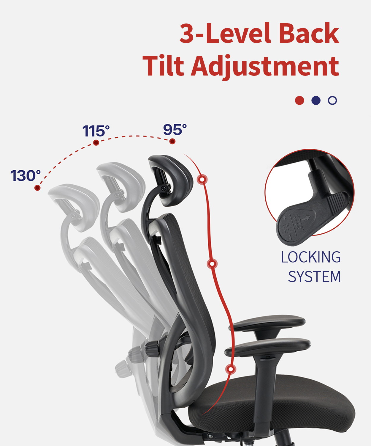 CLATINA Ergonomic Mesh Office Chair High Back Computer Desk Chair with Adjustable Head Arm Rest and Lumbar Support Executive Task Chair for Home Office and Gaming (Black)