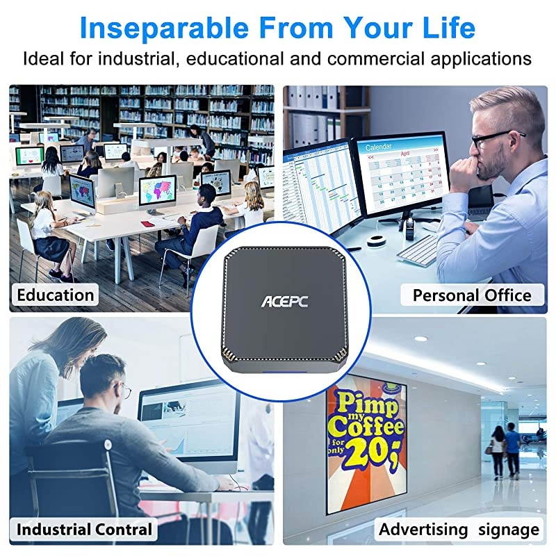 PC, 6GB DDR3 120GB SSD Windows 10 Pro Computer, 4K Dual Output,Intel HD Graphics,Gigabit Ethernet Dual Band Wi-Fi Bluetooth 4.2