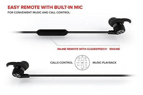 Creative Outlier ONE Wireless Bluetooth 4.1, IPX4 Water-Resistant Sweat-proof In-Ear Headphones with Built-in Microphone, 9.5 Hours Battery Life and Tangle-Free Cable (Black)