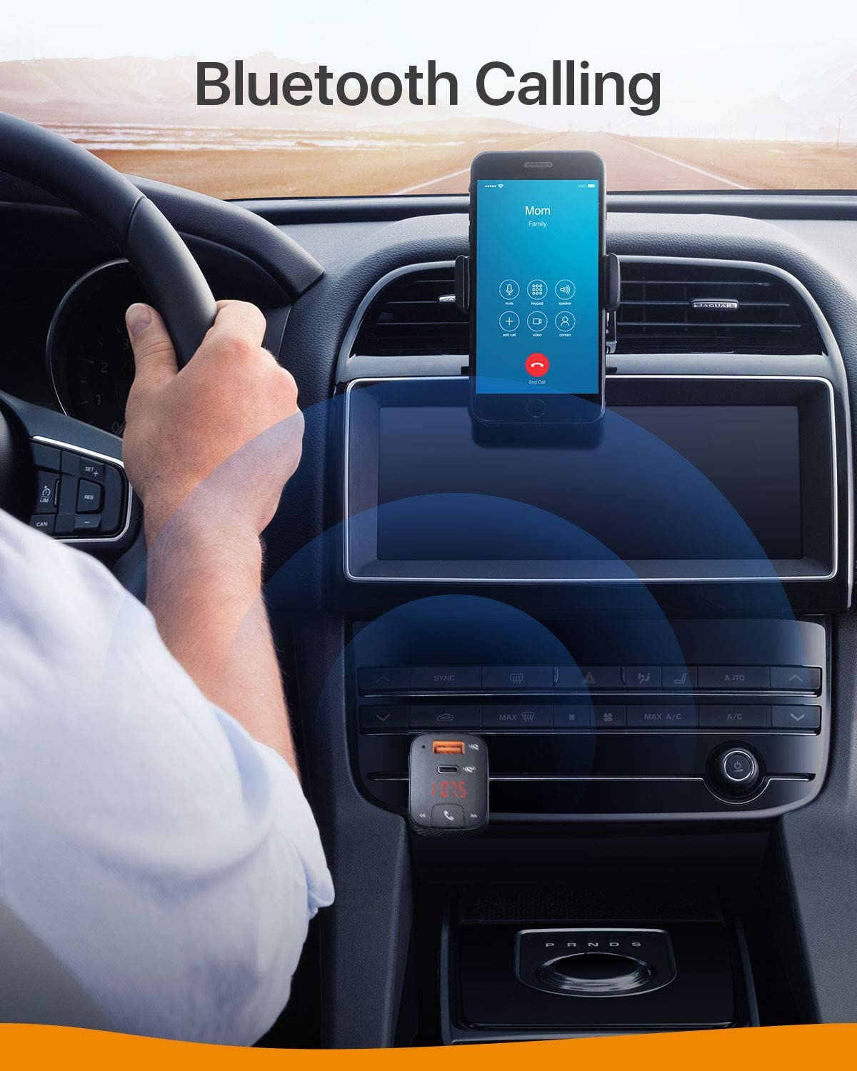 Anker Bluetooth Car Adapter and Car Charger, Power IQ 3.0 Type C PD, Bluetooth FM Transmitter for Car, Wireless Calling with Bluetooth 5.0, Noise Cancellation -T2