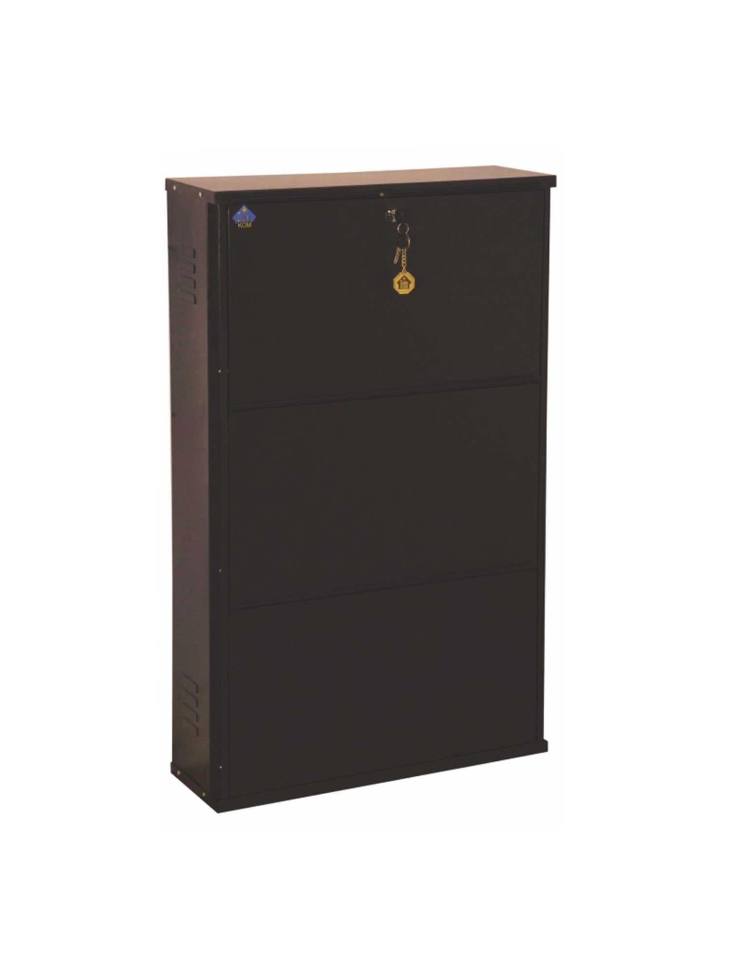 Delite Kom Metal Shoe Rack - 24" 3 Shelf, Ivory Green, PowderCoat, Wall Mount, DIY