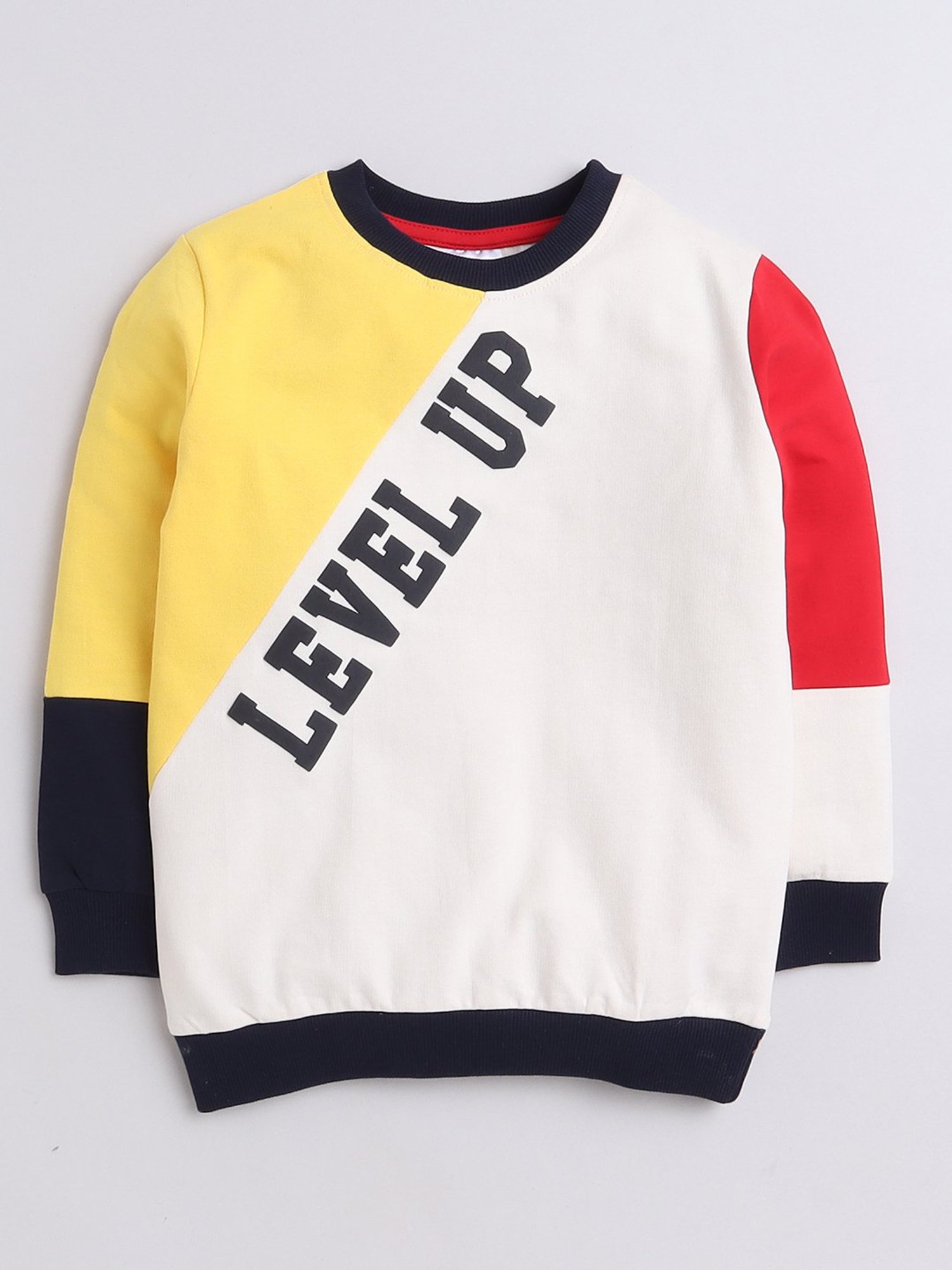 Bumzee Boys Multicolor Color Block Full Sleeves Sweatshirt