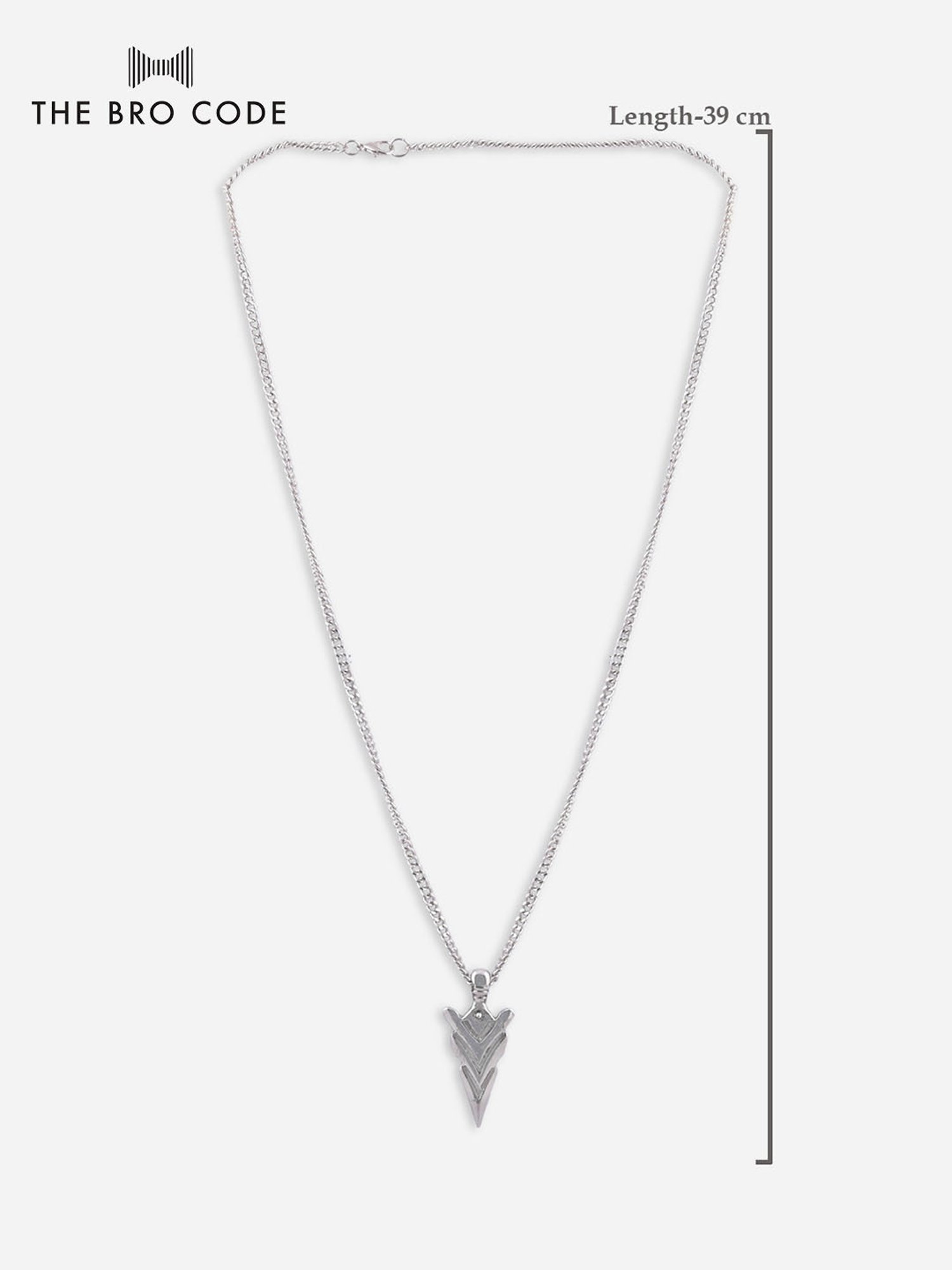 The Bro Code Silver-Plated Engraved Arrow Pendant Necklace for Men