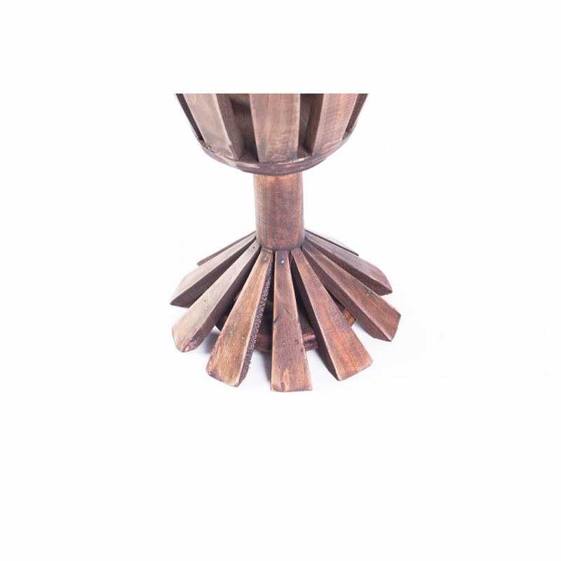 Vintiquewise Wooden Wine Goblet Shaped Vintage Decorative Single Bottle Wine Holder