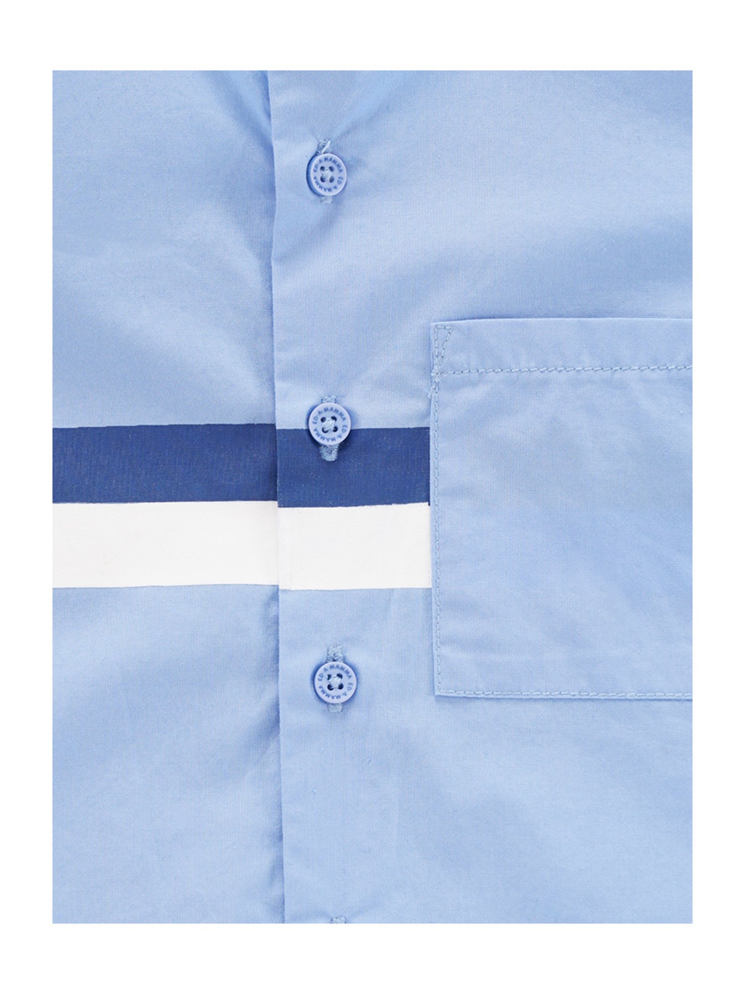 Ed-a-Mamma Boys Sky Blue Striped Full Sleeves Shirt