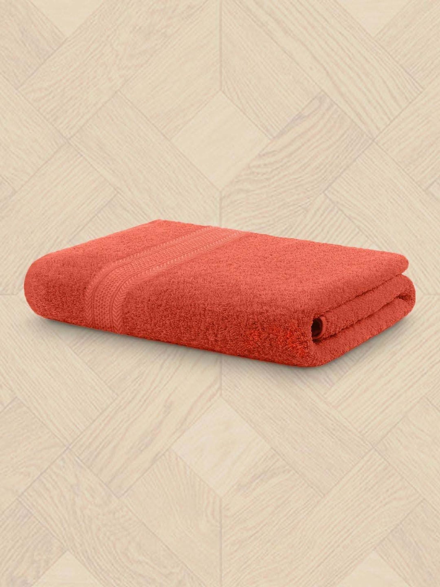Raymond Home Fresh Orange 340 GSM Cotton Bath Towel