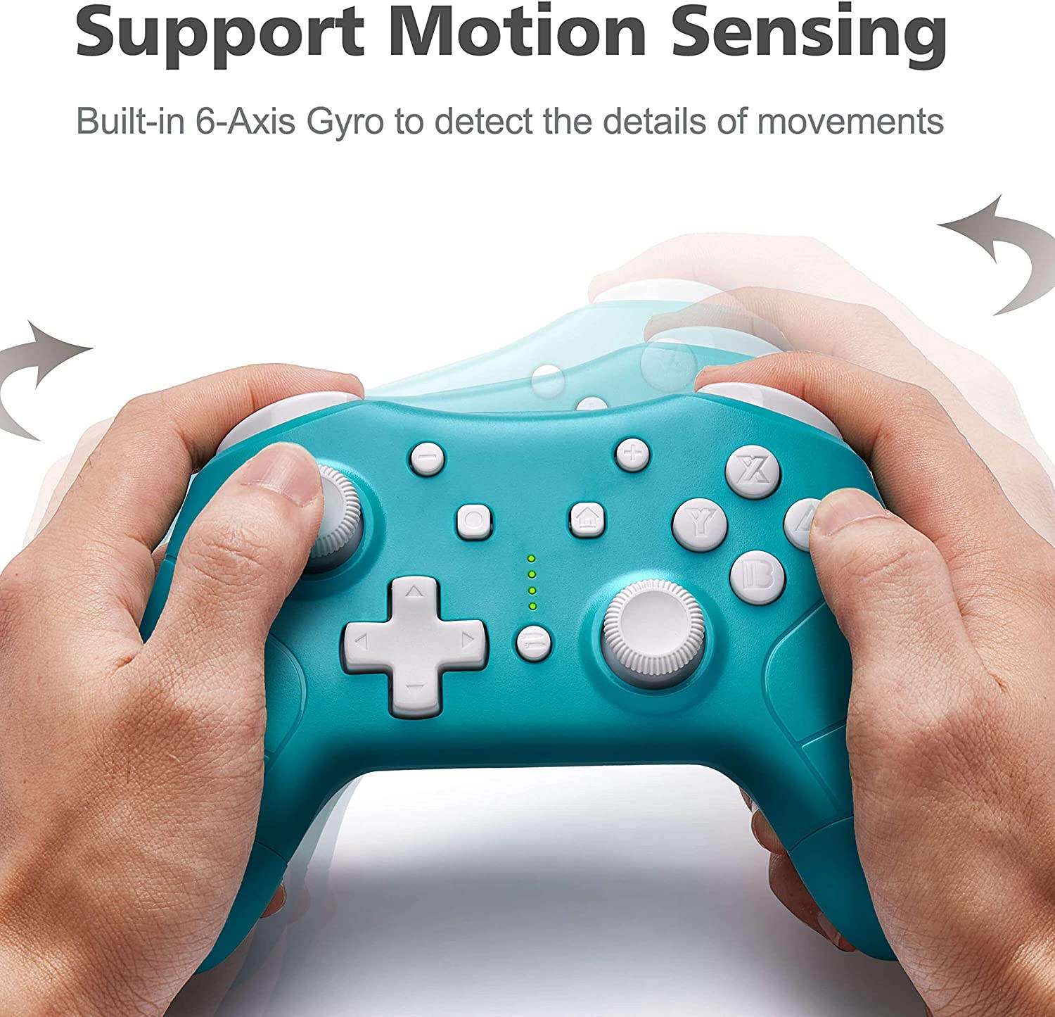 Wireless Pro Controller for Nintendo Switch/Switch Lite Console,Rechargeable Remote Gamepad Support Adjustable Turbo,Screenshot and Gyro Axis - Turquoise Blue