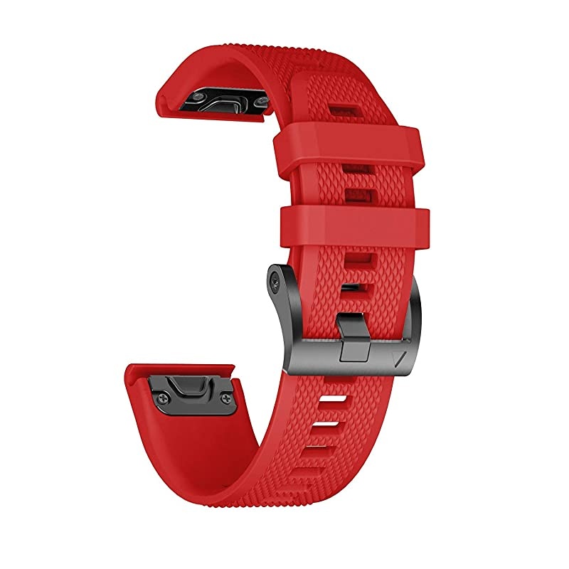 Compatible with Fenix 5 Band Easy Fit 22mm Width Soft Silicone Watch Strap Replacement for Fenix 5Fenix 5 PlusForerunner 935Approach S60Quatix 5 Red
