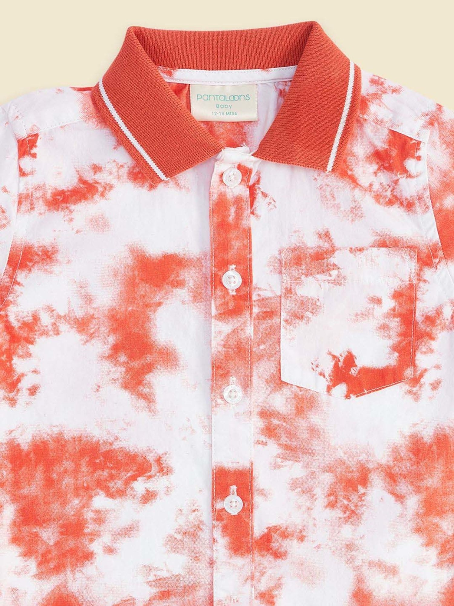 Pantaloons Baby White & Red Cotton Printed Shirt