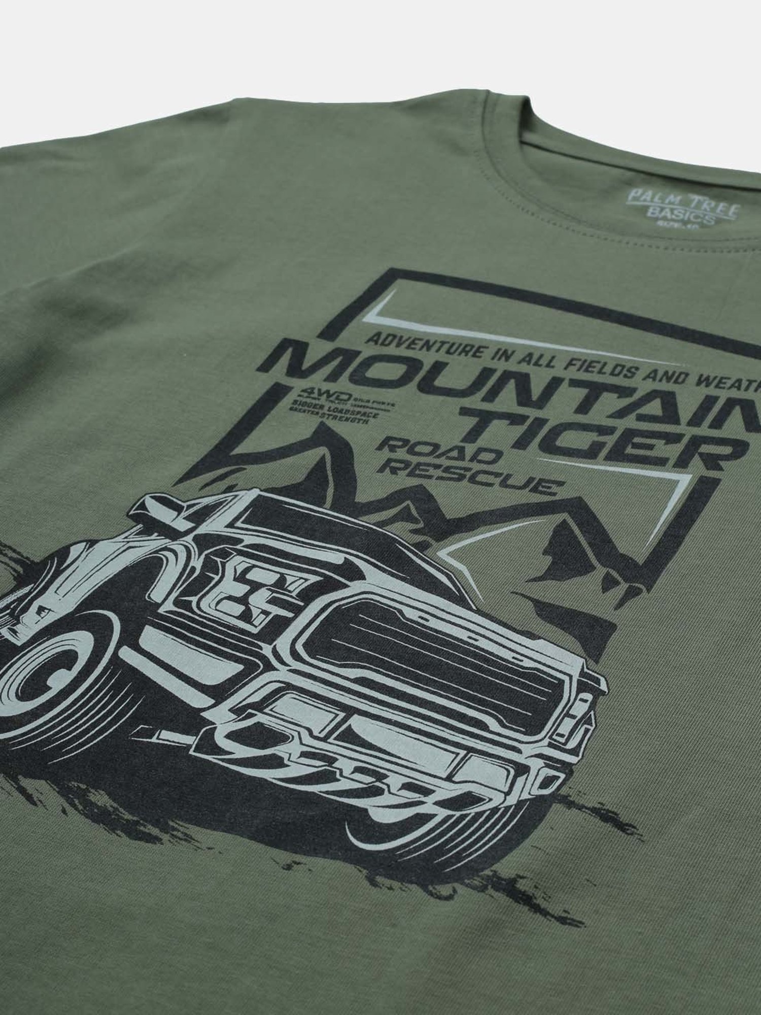 Palm Tree Kids Olive & Black Printed T-Shirt Set