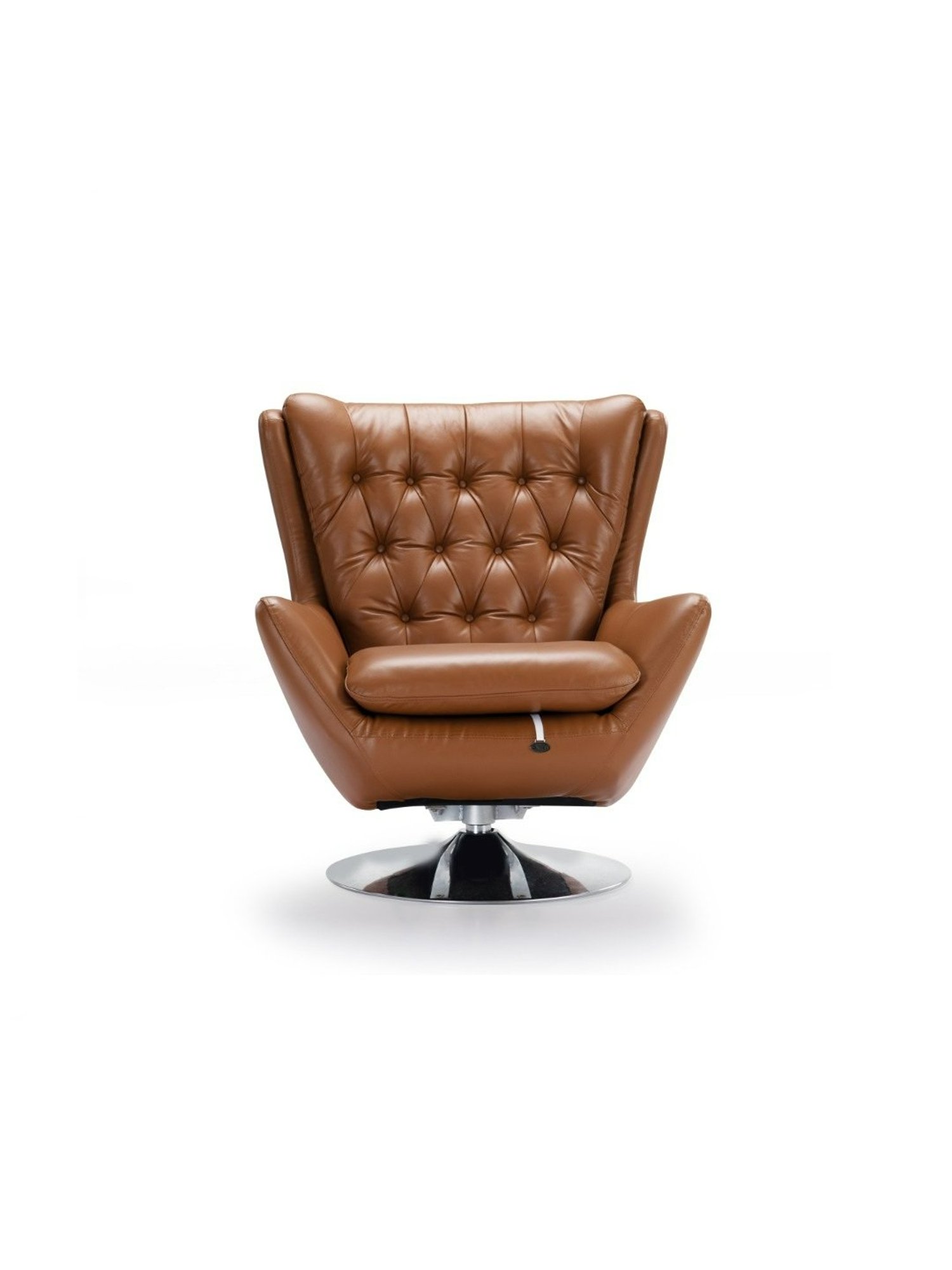 Durian Rosslyn Contemporary Tan Brown Leather Lounge Chair