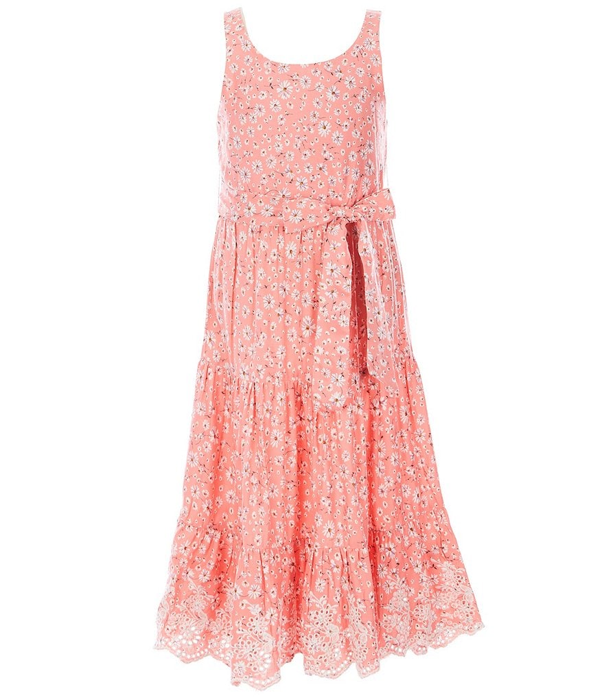 Zunie Little Girls 4-6X Floral Challis Tiered Maxi Dress