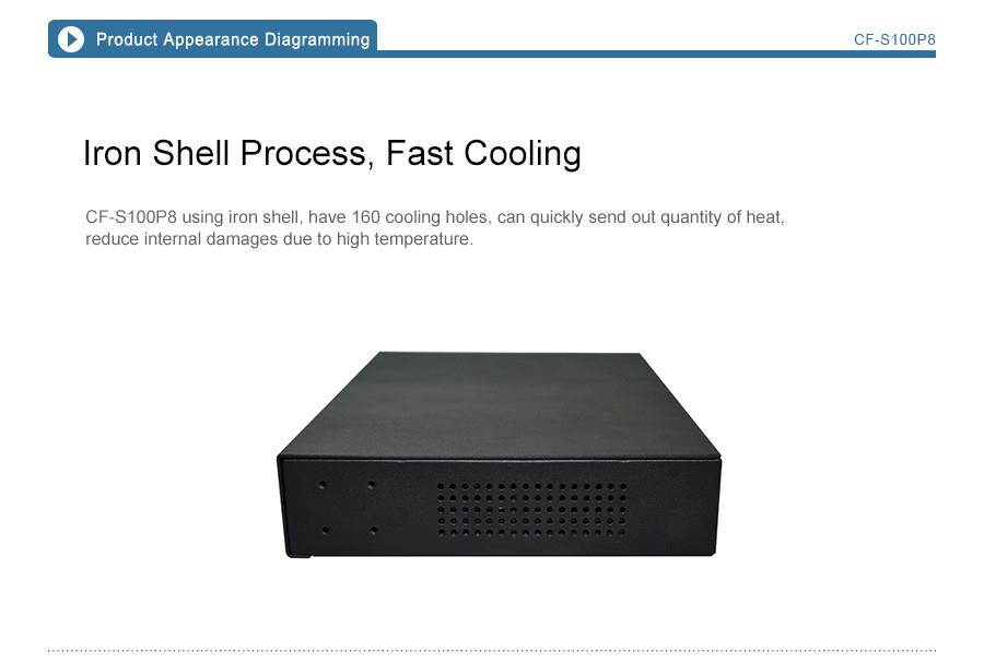 POE 8*10/100Mbps /in 48V ports camera AP fast Ethernet Switch IP support /bridge RJ45 with 8 wall real / ceiling