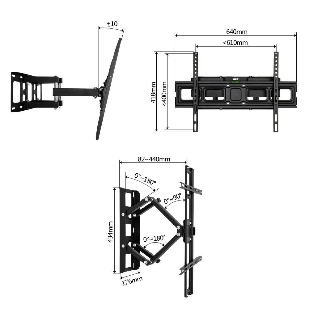 32-70" Full Motion LCD LED Plasma Flat TV Wall Mount Bracket 55 60 65 70"