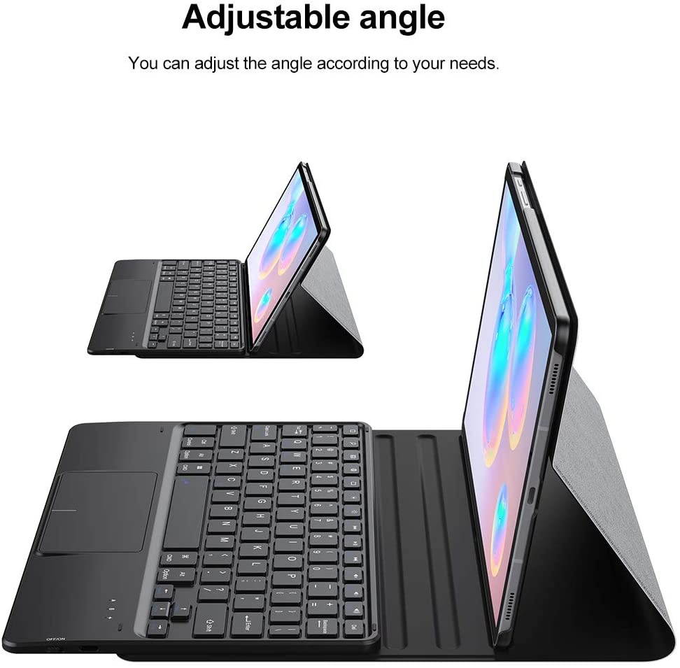 Feitenn Galaxy Tab S6 Keyboard Tab S6 Keyboard Case Laptop Touchpad Detachable Sleep/Wake Smart Tablet Cover Pencil Holder Stand Wireless Bluetooth Keyboard for Samsung Galaxy Tab S6 10.5 - Gray