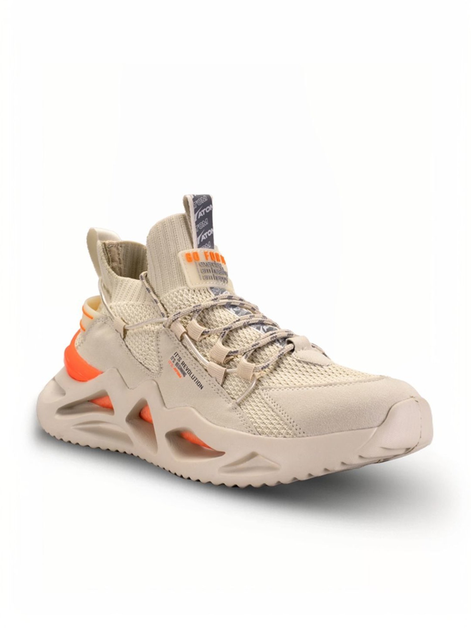 Atom Men's Beige Running Shoes