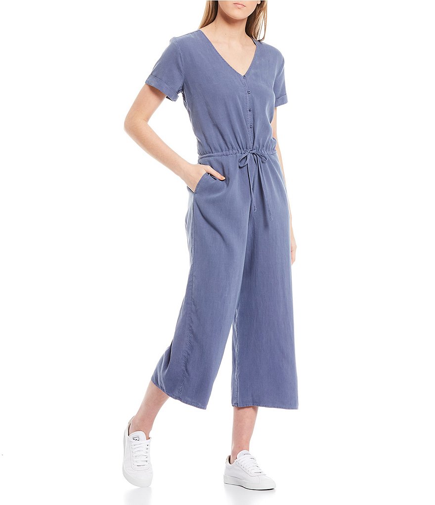 Cloth & Stone V-Neck Wide Leg Jumpsuit