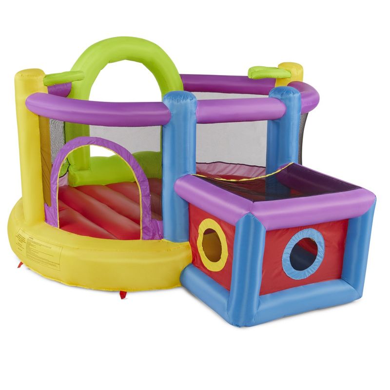 Costway Inflatable Water Slide Crab Dual Slide Bounce House Splash Pool W/ 950W Blower