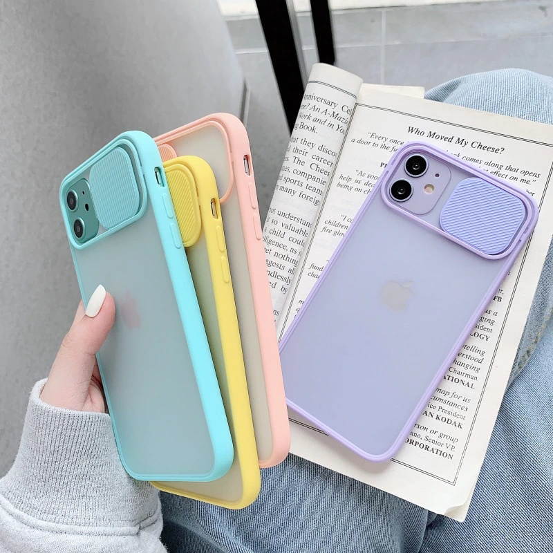 Camera Lens Protection Phone Case on For IPhone 11 12 Pro Max 8 7 6 6s Plus Xr XsMax X Xs SE 12 Candy Soft Back Cover Plain