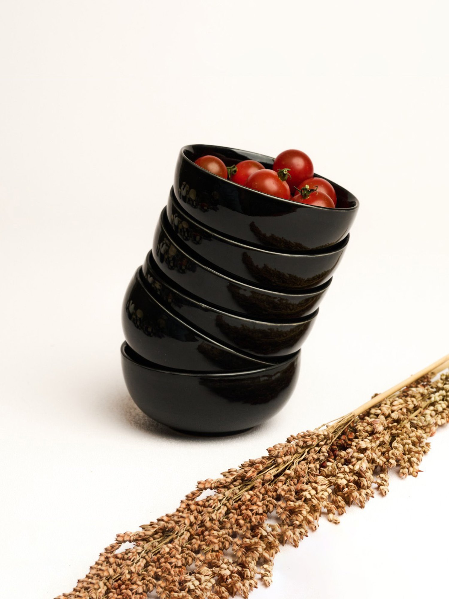 BlackCarrot Black Ceramic Dip Bowls Set of 2